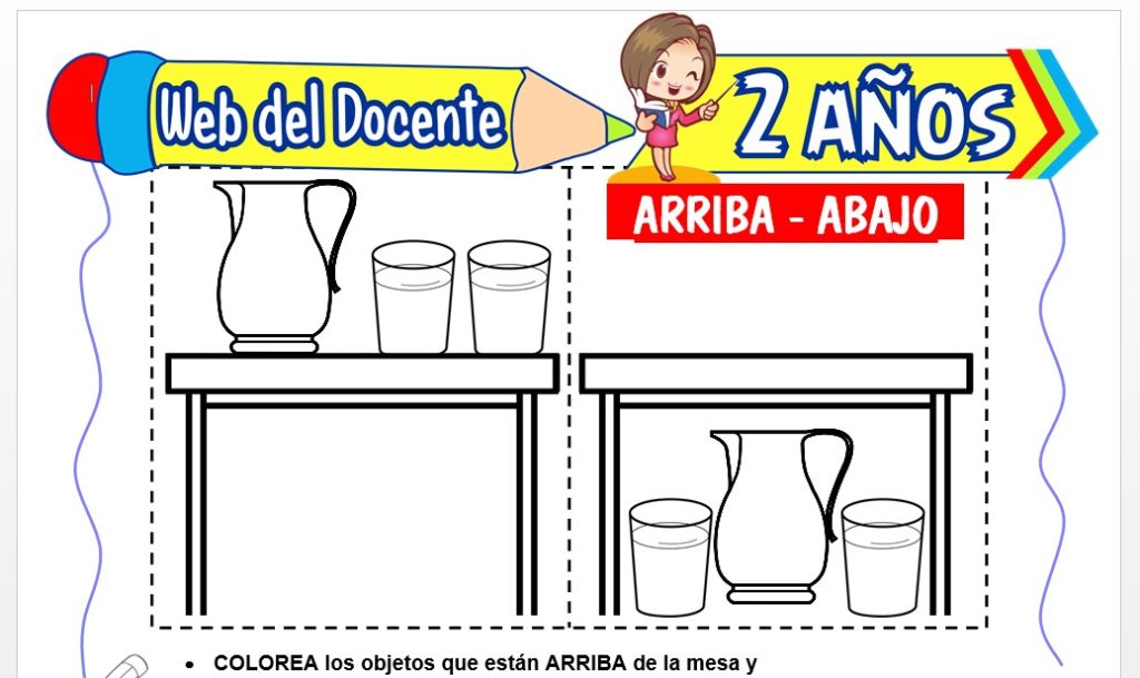 Ficha de Arriba y Abajo para Niños de 2 Años
