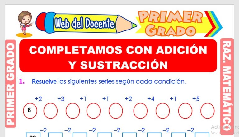 Completamos con Adición y Sustracción para Primer Grado de Primaria