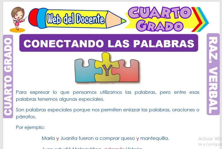 Conectando las Palabras para Cuarto Grado de Primaria