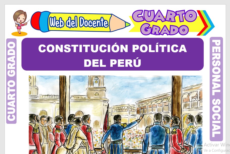 Ficha de Constitución Política del Perú para Cuarto Grado de Primaria