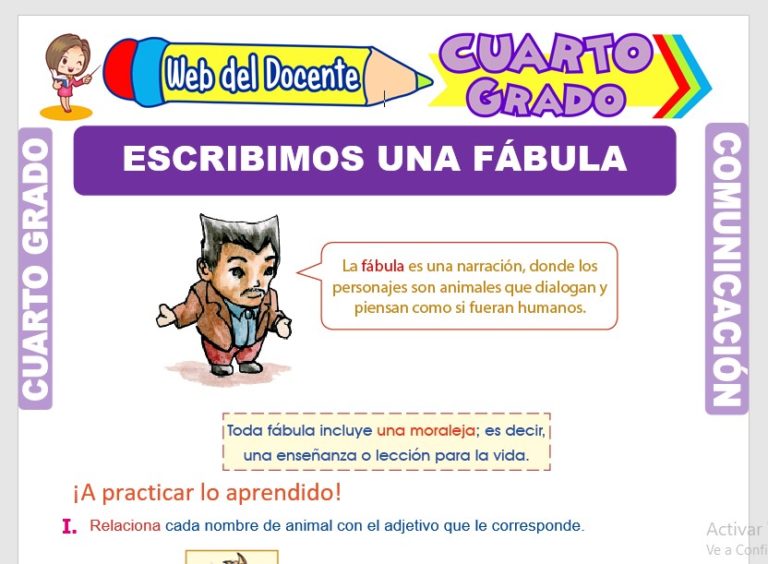 Creación de Fábulas para Cuarto Grado de Primaria – Web del Docente