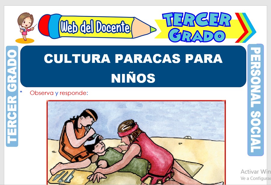 Ficha de Cultura Paracas para Niños para Tercer Grado de Primaria