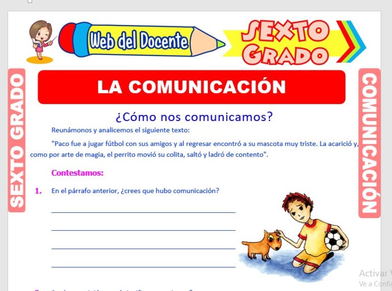 COMUNICACIÓN – Sexto Grado de Primaria – 32 Fichas GRATIS
