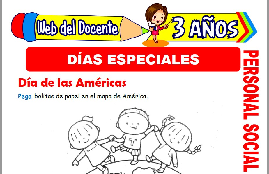 Muestra de la Ficha de Días Especiales para Niños de 3 Años