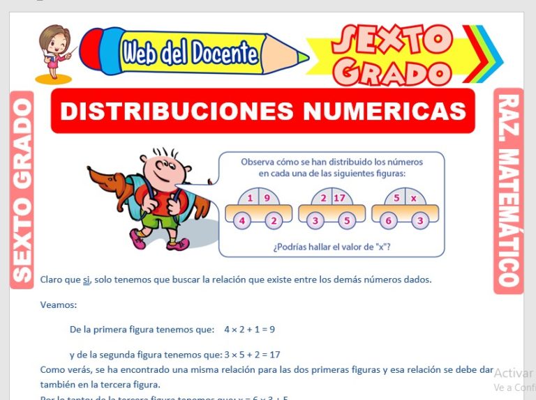 RAZONAMIENTO MATEMÁTICO – Sexto Grado de Primaria