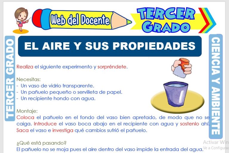 El Aire y sus Propiedades para Tercer Grado de Primaria