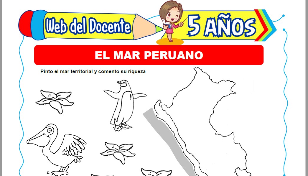Muestra de la Ficha de El Mar Peruano para Niños de 5 Años