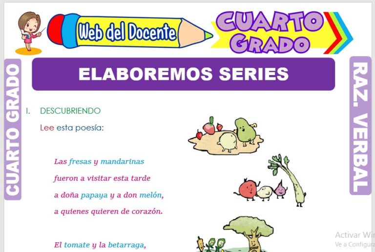 Elaboremos Series para Cuarto Grado de Primaria – Web del Docente