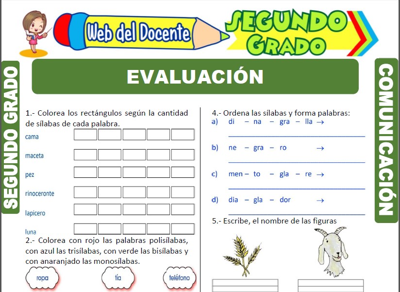 Evaluación de Comunicación para Segundo Grado de Primaria