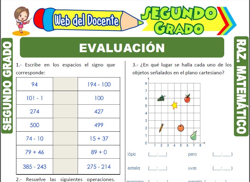 Evaluación de Razonamiento Matemático para Segundo Grado de Primaria