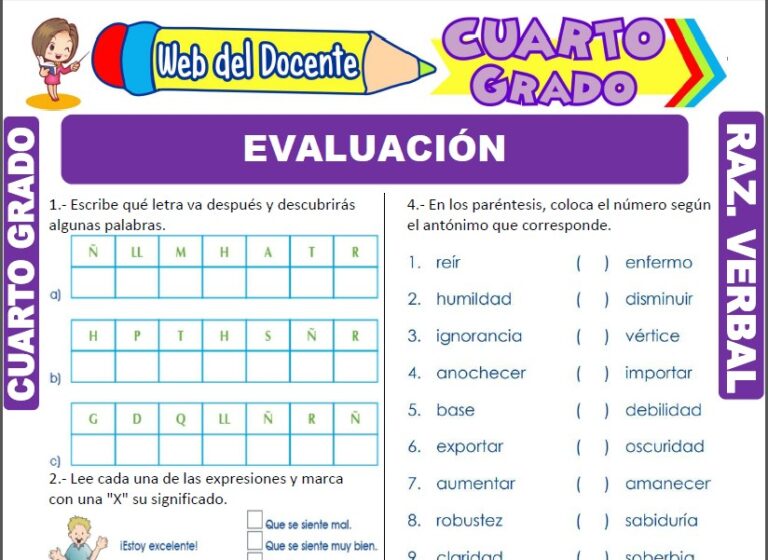 Formando Palabras para Cuarto Grado de Primaria – Web del Docente