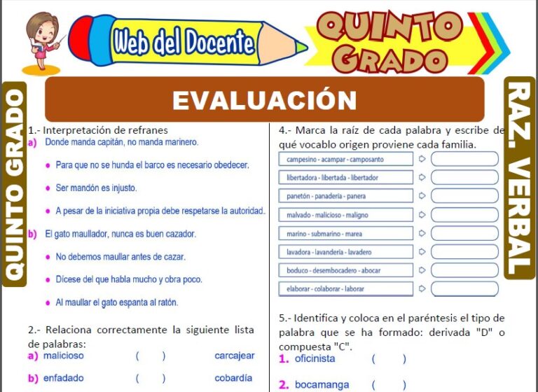 Estructura de Textos para Quinto Grado de Primaria – Web del Docente