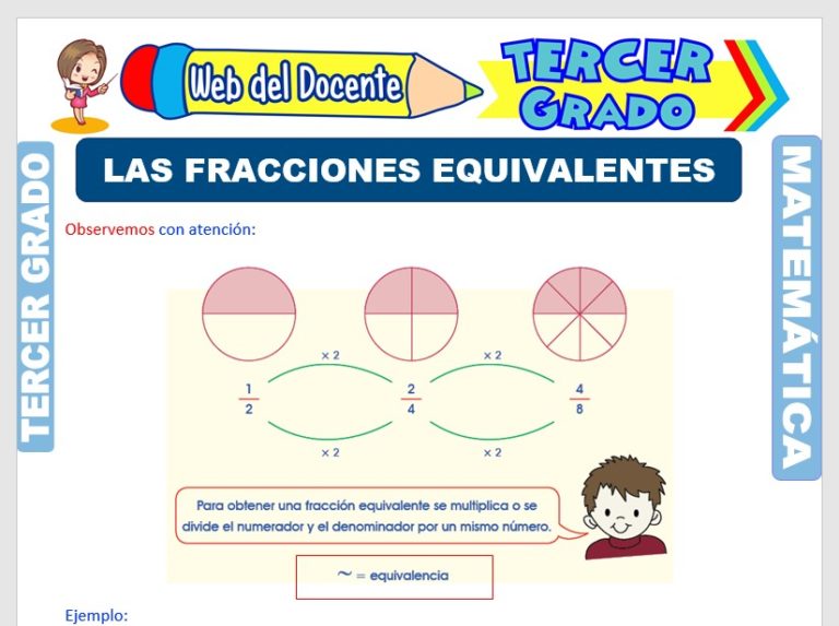 Las Fracciones Equivalentes para Tercer Grado de Primaria – Web del