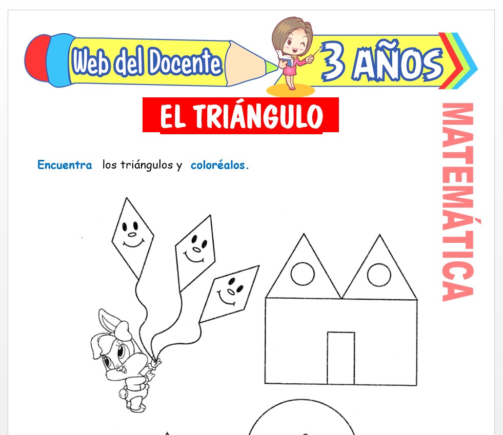 Ficha de Noción de Triángulo para Niños de 3 AÑOS