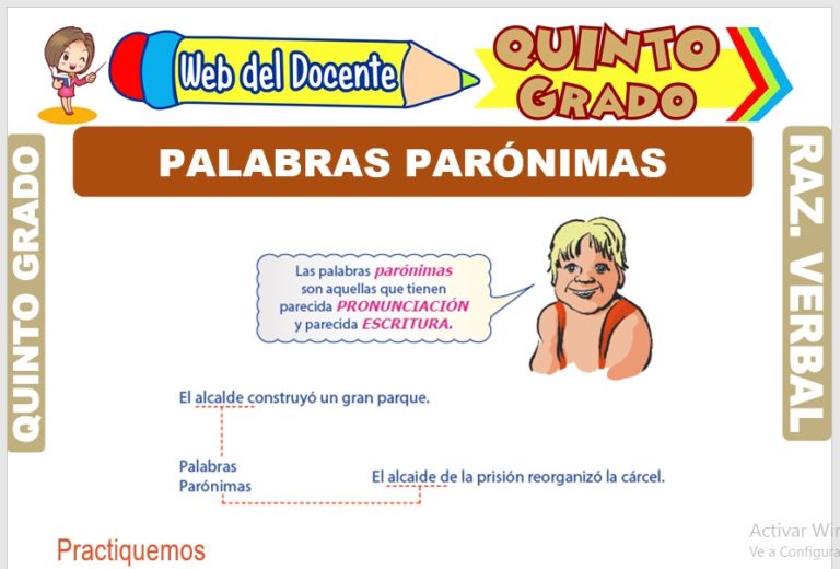 Estructura de Textos para Quinto Grado de Primaria – Web del Docente