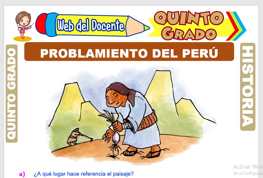 Ficha de Poblamiento del Perú para Quinto Grado de Primaria