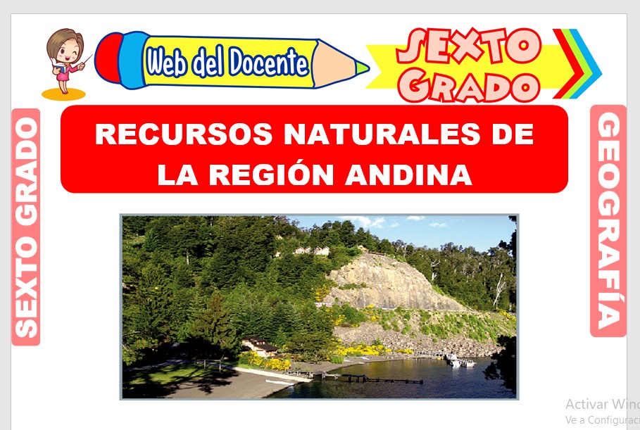 Ficha de Recursos Naturales de la Región Andina para Sexto Grado de Primaria