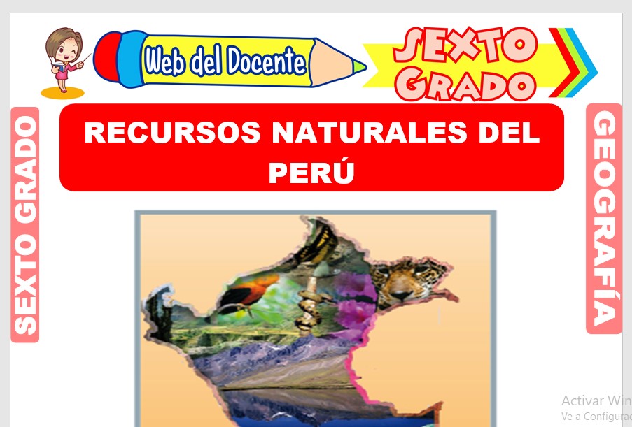 Ficha de Recursos Naturales del Perú para Sexto Grado de Primaria