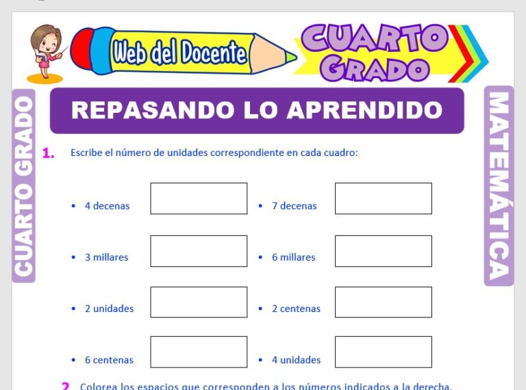 Actividades De Refuerzo De Matematicas Para Cuarto Grado