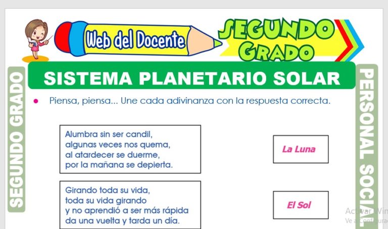 Sistema Planetario Solar para Segundo Grado de Primaria