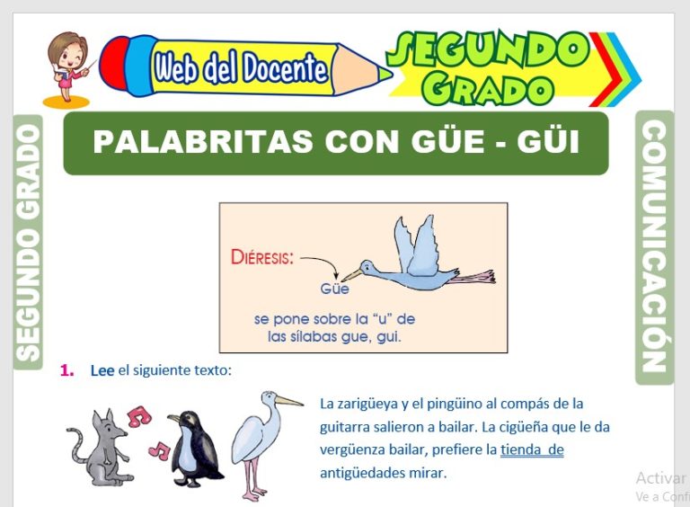 Uso de la Güe - Güi para Segundo Grado de Primaria – Web del Docente